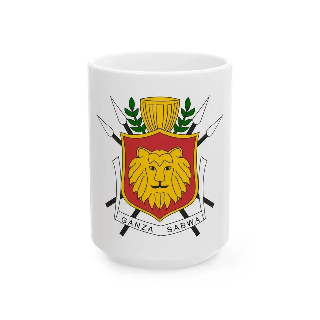 Coat of arms of the Kingdom of Burundi - White Coffee Mug 15oz - Go Mug Yourself