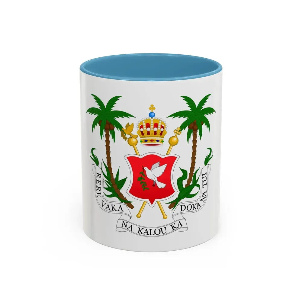 Coat of arms of the Kingdom of Fiji (1871-1874) - Accent Coffee Mug 11oz Light Blue - Go Mug Yourself