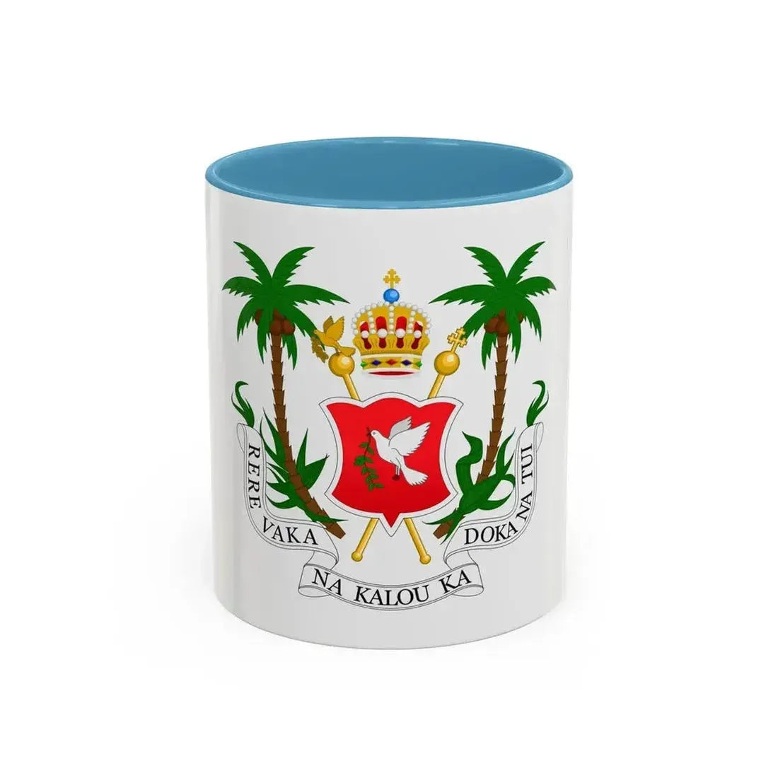 Coat of arms of the Kingdom of Fiji (1871-1874) - Accent Coffee Mug 11oz Light Blue - Go Mug Yourself