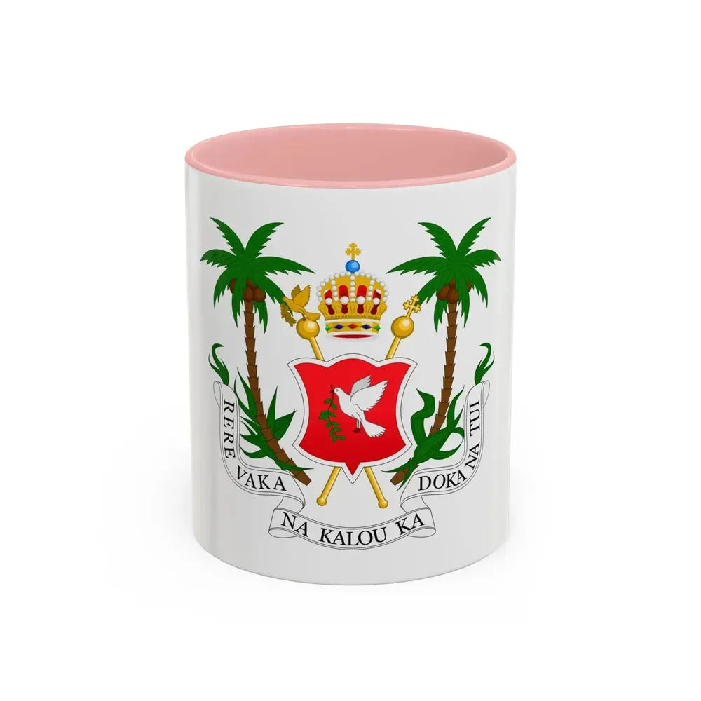Coat of arms of the Kingdom of Fiji (1871-1874) - Accent Coffee Mug 11oz Pink - Go Mug Yourself