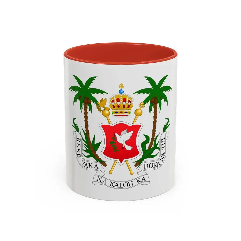 Coat of arms of the Kingdom of Fiji (1871-1874) - Accent Coffee Mug 11oz Red - Go Mug Yourself