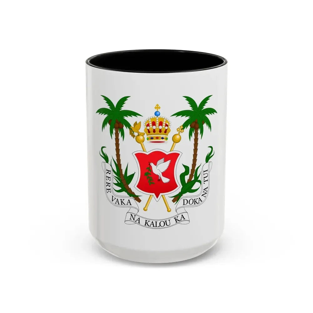Coat of arms of the Kingdom of Fiji (1871-1874) - Accent Coffee Mug 15oz Black - Go Mug Yourself