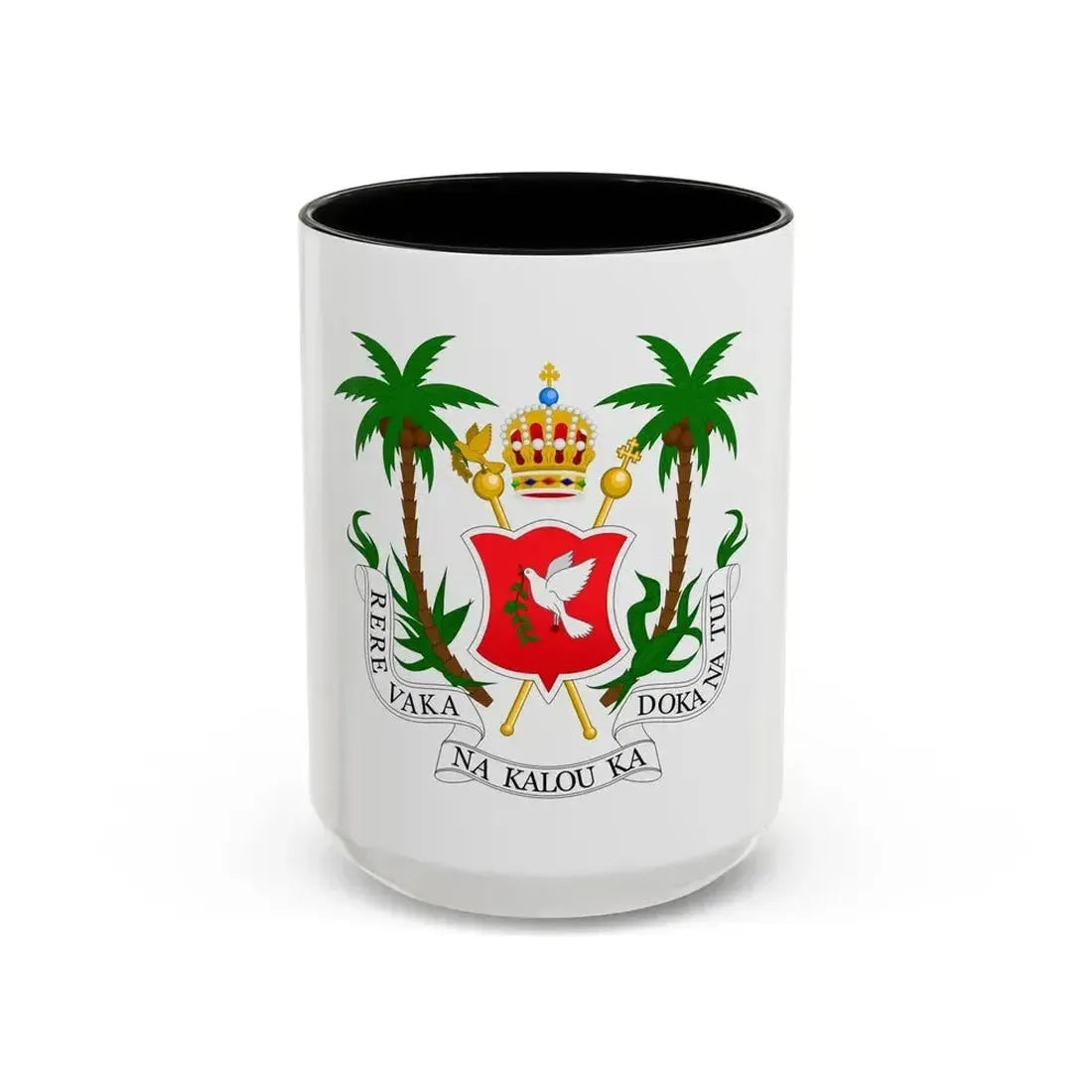 Coat of arms of the Kingdom of Fiji (1871-1874) - Accent Coffee Mug 15oz Black - Go Mug Yourself