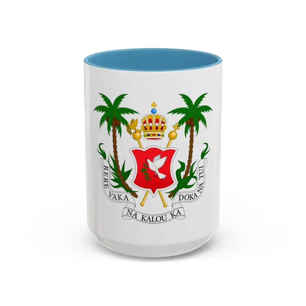 Coat of arms of the Kingdom of Fiji (1871-1874) - Accent Coffee Mug 15oz Light Blue - Go Mug Yourself