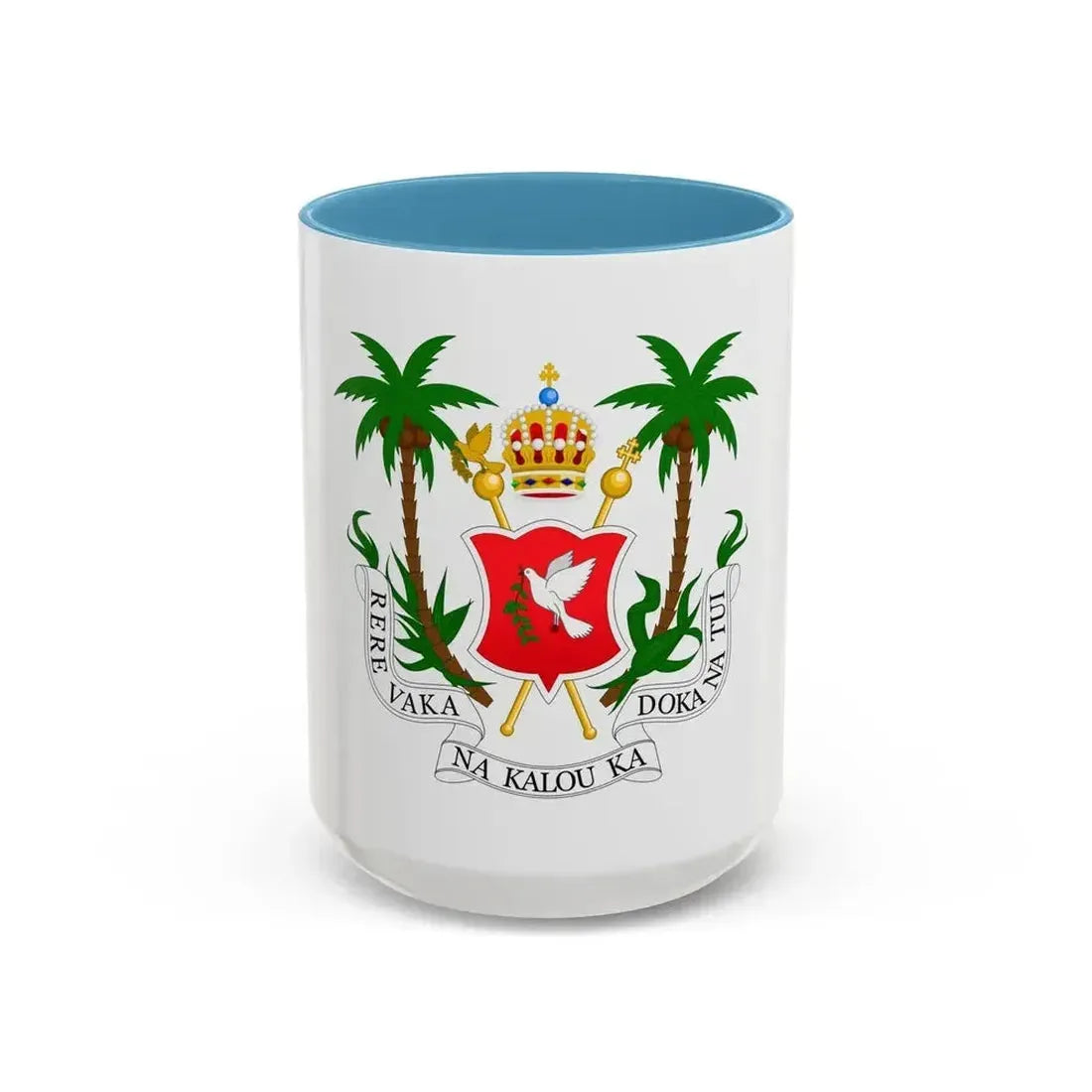 Coat of arms of the Kingdom of Fiji (1871-1874) - Accent Coffee Mug 15oz Light Blue - Go Mug Yourself