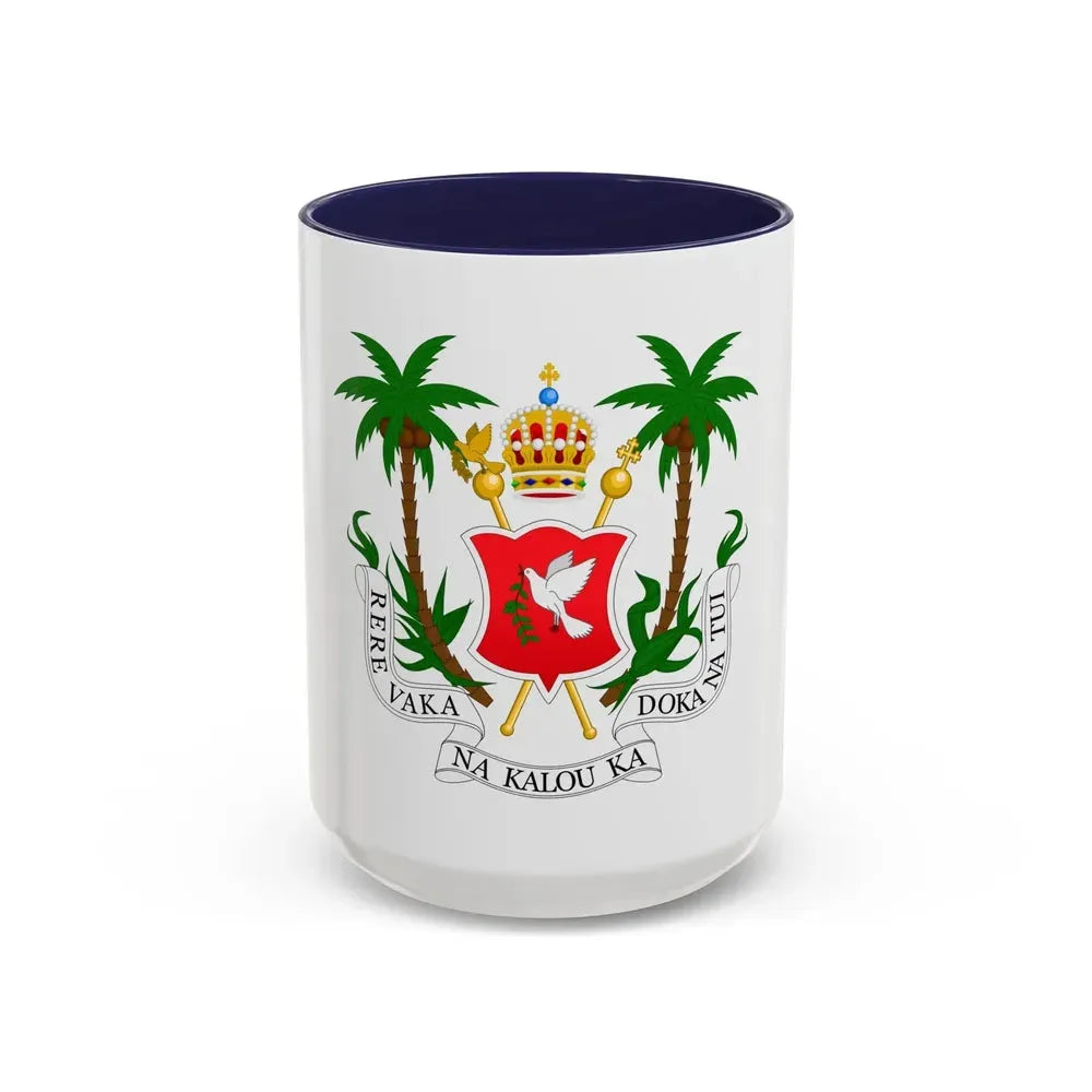 Coat of arms of the Kingdom of Fiji (1871-1874) - Accent Coffee Mug 15oz Navy - Go Mug Yourself