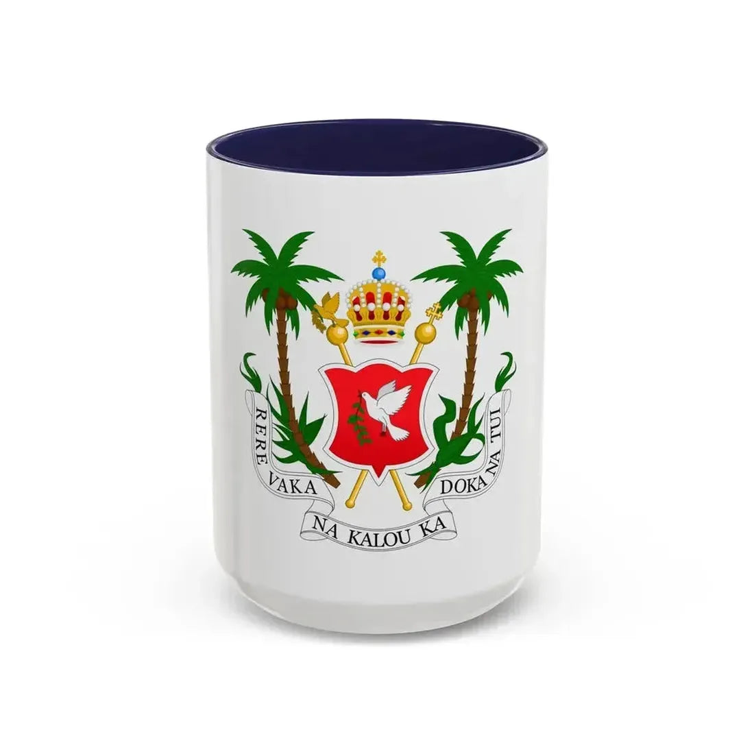 Coat of arms of the Kingdom of Fiji (1871-1874) - Accent Coffee Mug 15oz Navy - Go Mug Yourself
