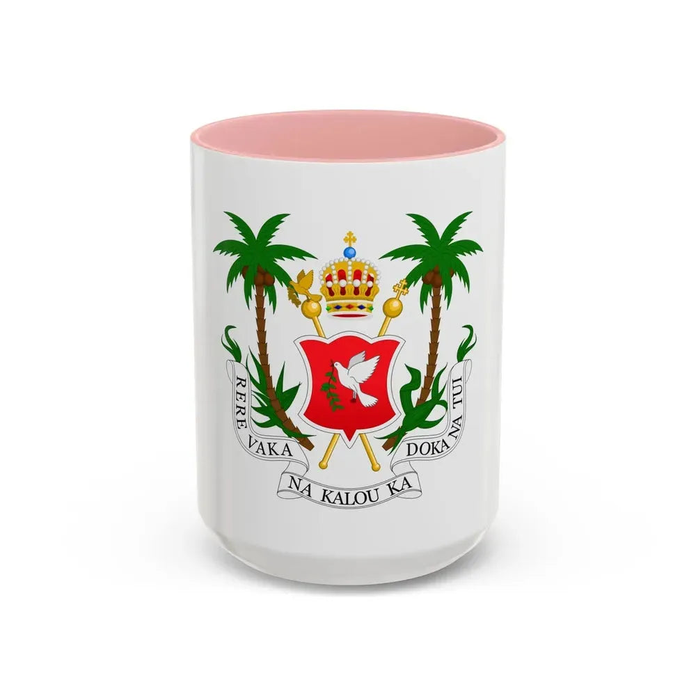 Coat of arms of the Kingdom of Fiji (1871-1874) - Accent Coffee Mug 15oz Pink - Go Mug Yourself
