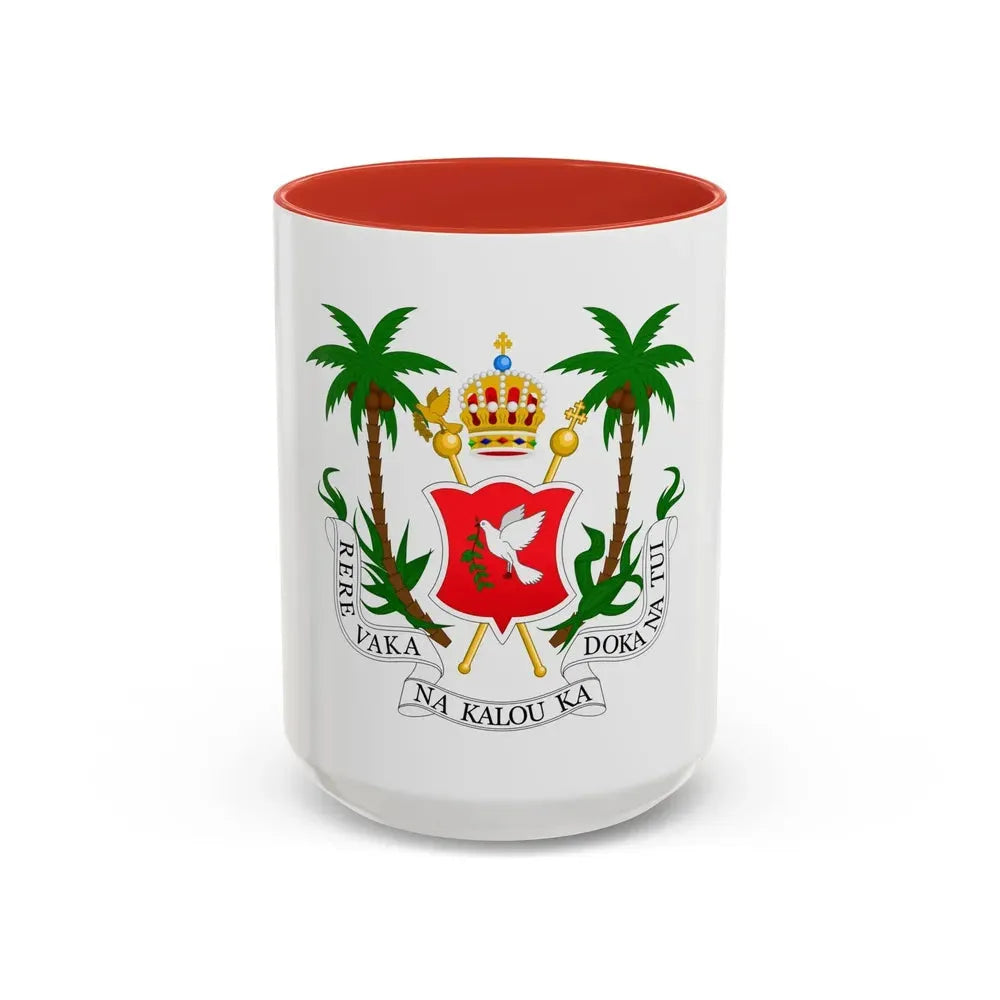 Coat of arms of the Kingdom of Fiji (1871-1874) - Accent Coffee Mug 15oz Red - Go Mug Yourself