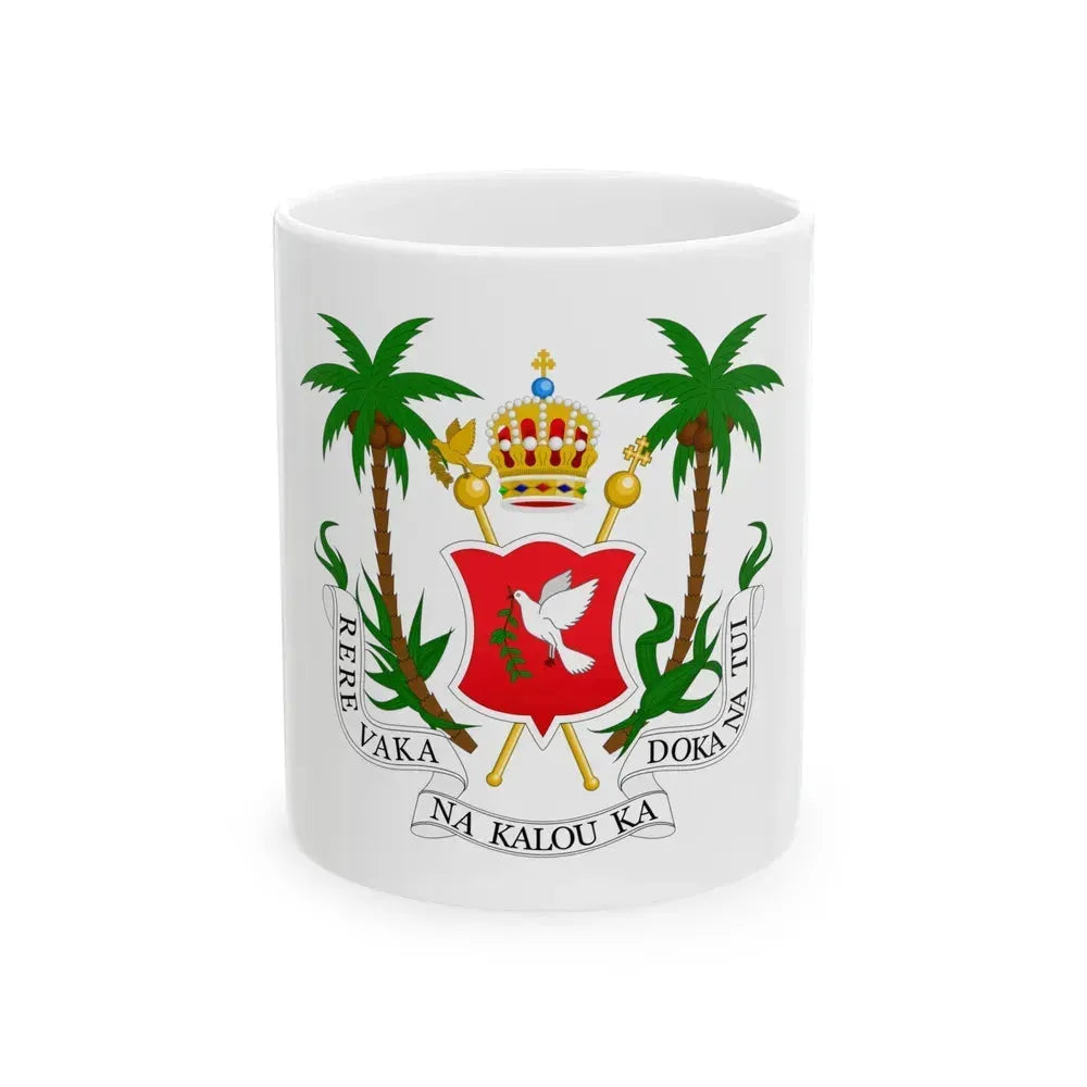 Coat of arms of the Kingdom of Fiji (1871-1874) - White Coffee Mug 11oz - Go Mug Yourself