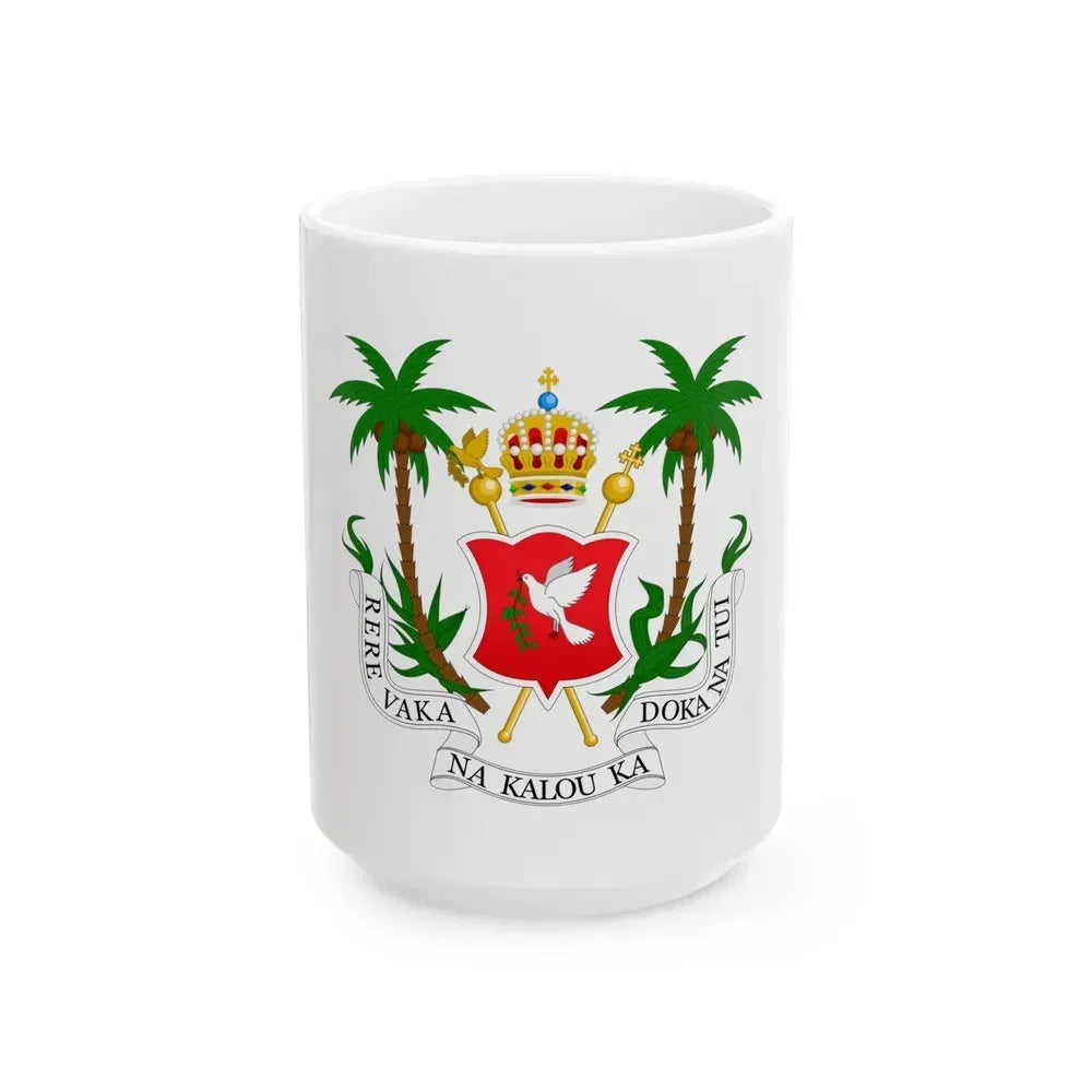 Coat of arms of the Kingdom of Fiji (1871-1874) - White Coffee Mug 15oz - Go Mug Yourself