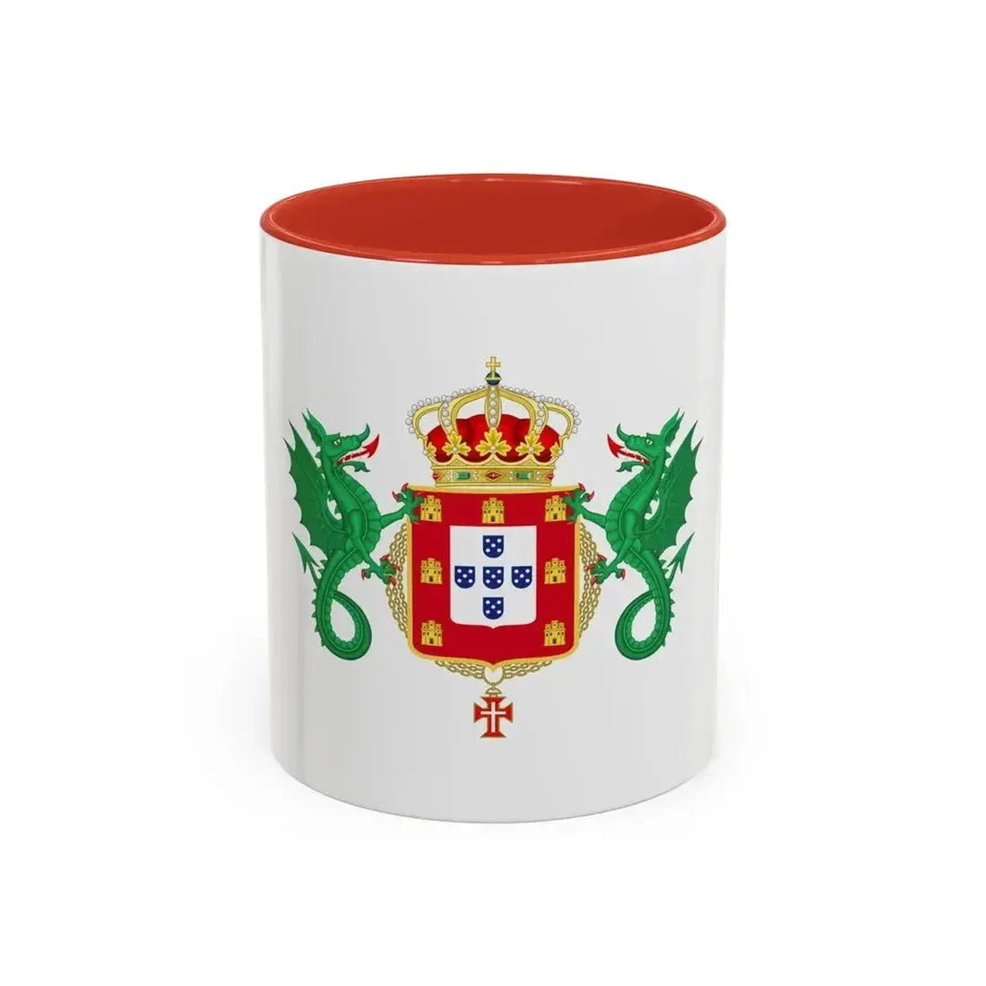 Coat of Arms of the Kingdom of Portugal 1640-1910 - Accent Coffee Mug 11oz Red - Go Mug Yourself