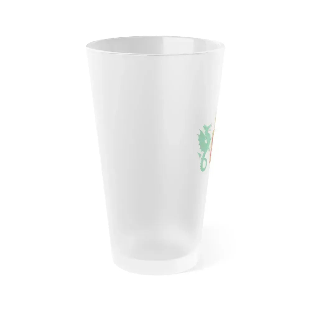 Coat of Arms of the Kingdom of Portugal 1640-1910 - Frosted Pint Glass 16oz - Go Mug Yourself