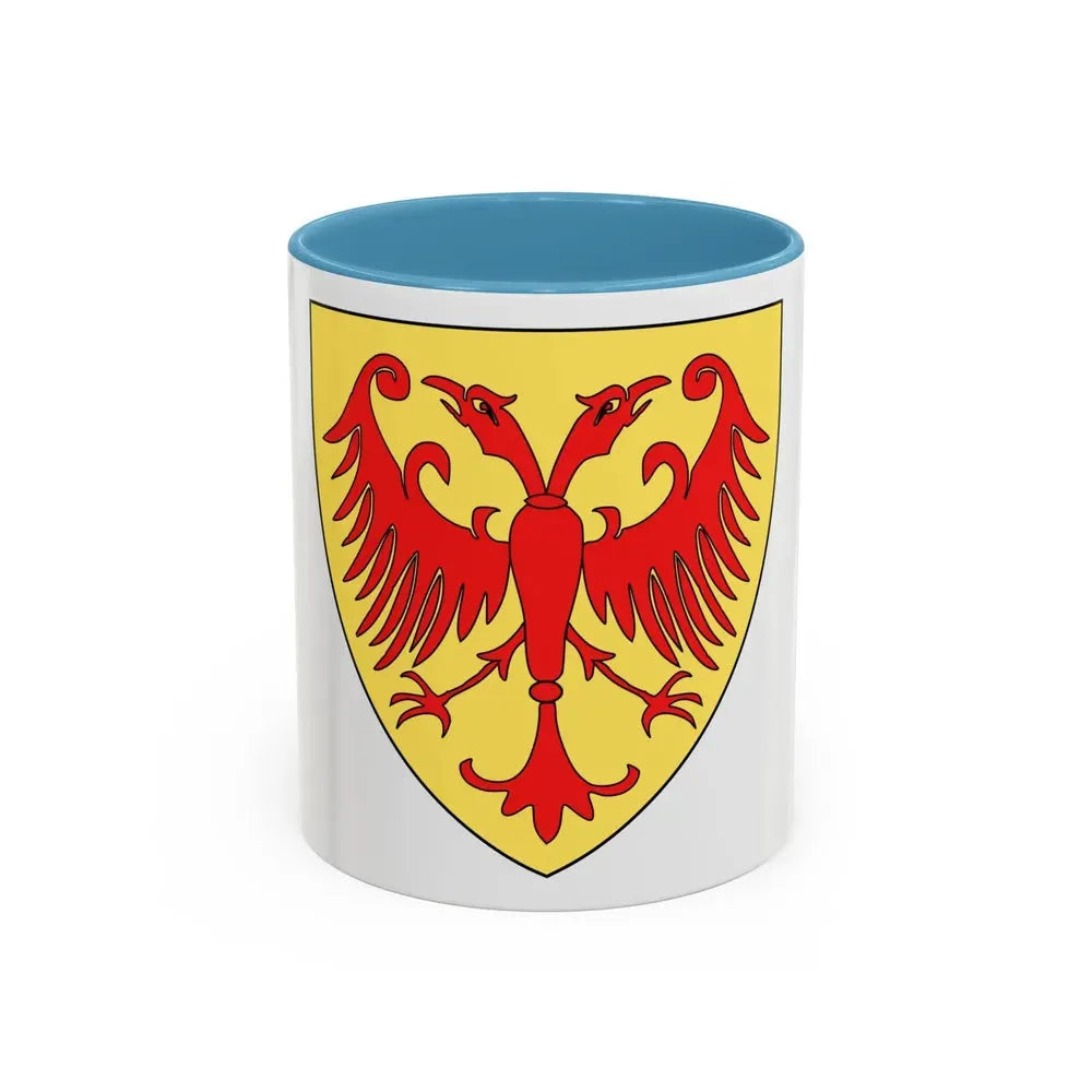 Coat of arms of the Kingdom of Serbia (medieval) - Accent Coffee Mug 11oz Light Blue - Go Mug Yourself