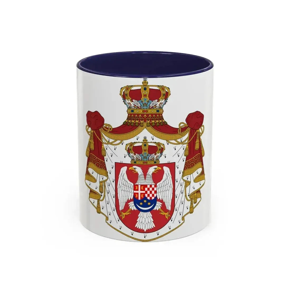 Coat of arms of the Kingdom of Yugoslavia - Accent Coffee Mug 11oz Navy - Go Mug Yourself