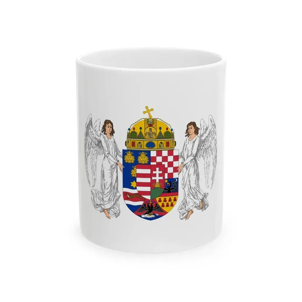 Coat of arms of the Lands of the Holy Hungarian Crown (1896-1915) - White Coffee Mug 11oz - Go Mug Yourself
