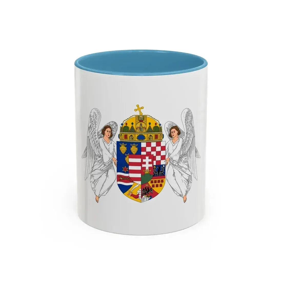 Coat of arms of the Lands of the Holy Hungarian Crown (1915-1918, 1919-1946) - Accent Coffee Mug 11oz Light Blue - Go Mug Yourself