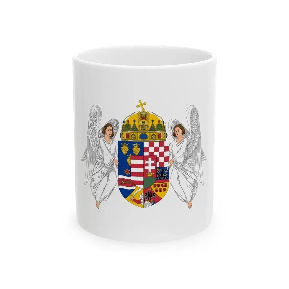 Coat of arms of the Lands of the Holy Hungarian Crown (1915-1918, 1919-1946) - White Coffee Mug 11oz - Go Mug Yourself