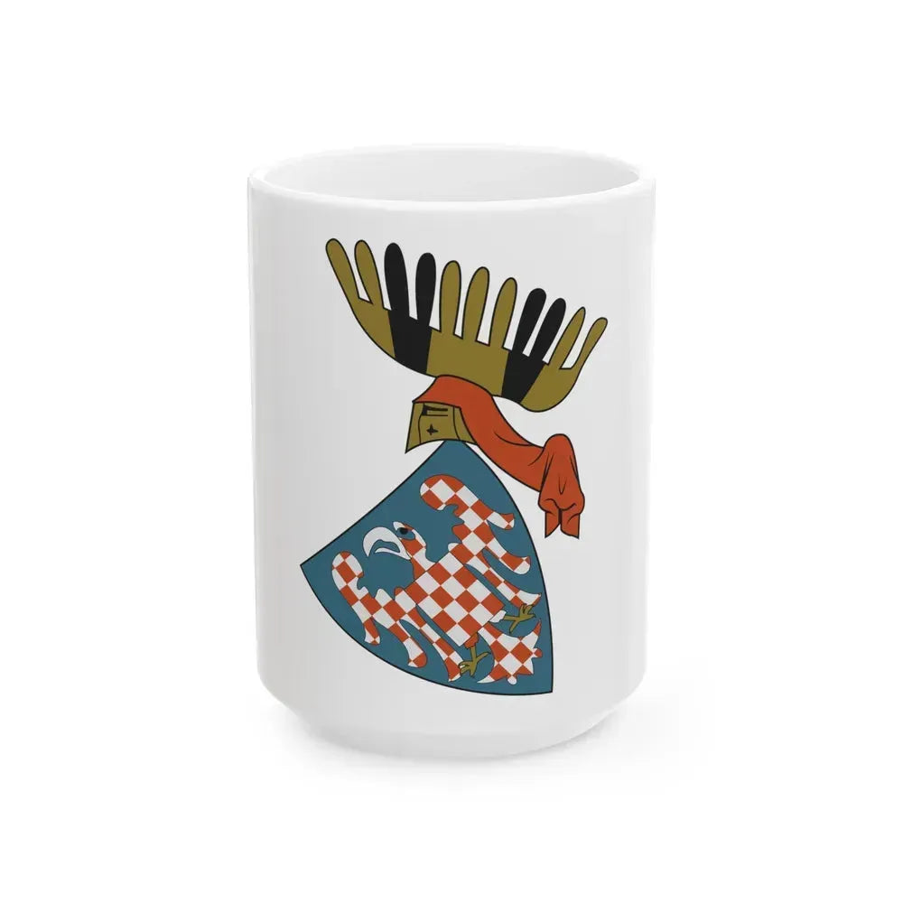 Coat of arms of the Margraviate of Moravia (Wenceslaus II) - White Coffee Mug 15oz - Go Mug Yourself