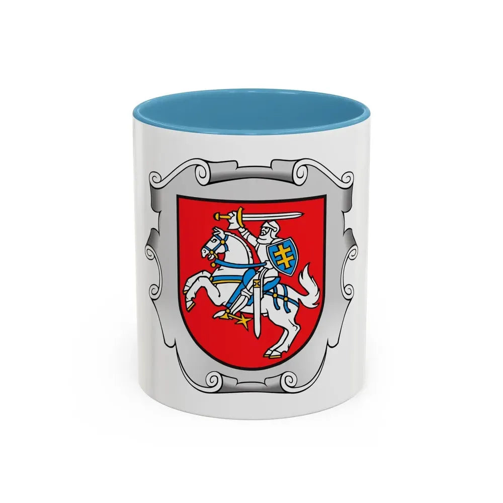 Coat of arms of the Ministry of the Interior of Lithuania - Accent Coffee Mug 11oz Light Blue - Go Mug Yourself