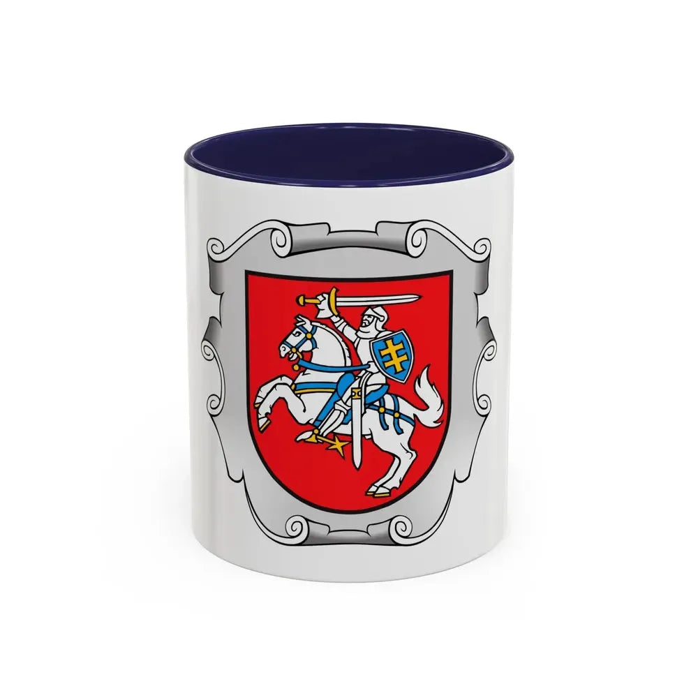 Coat of arms of the Ministry of the Interior of Lithuania - Accent Coffee Mug 11oz Navy - Go Mug Yourself