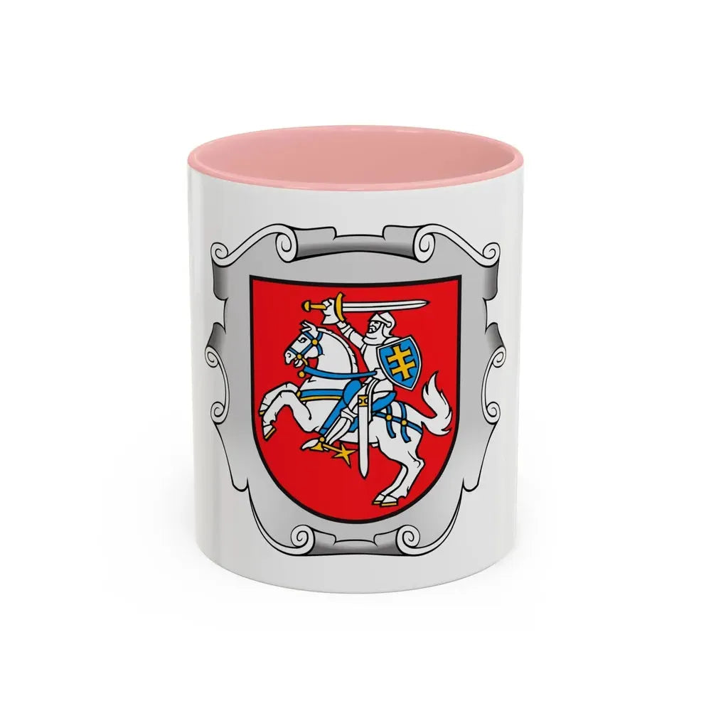 Coat of arms of the Ministry of the Interior of Lithuania - Accent Coffee Mug 11oz Pink - Go Mug Yourself