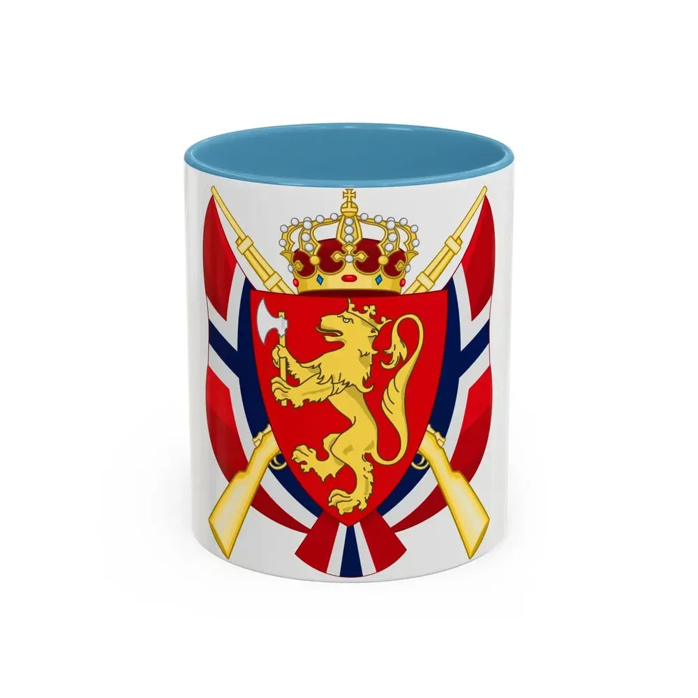 Coat of arms of the National Rifle Association of Norway - Accent Coffee Mug 11oz Light Blue - Go Mug Yourself