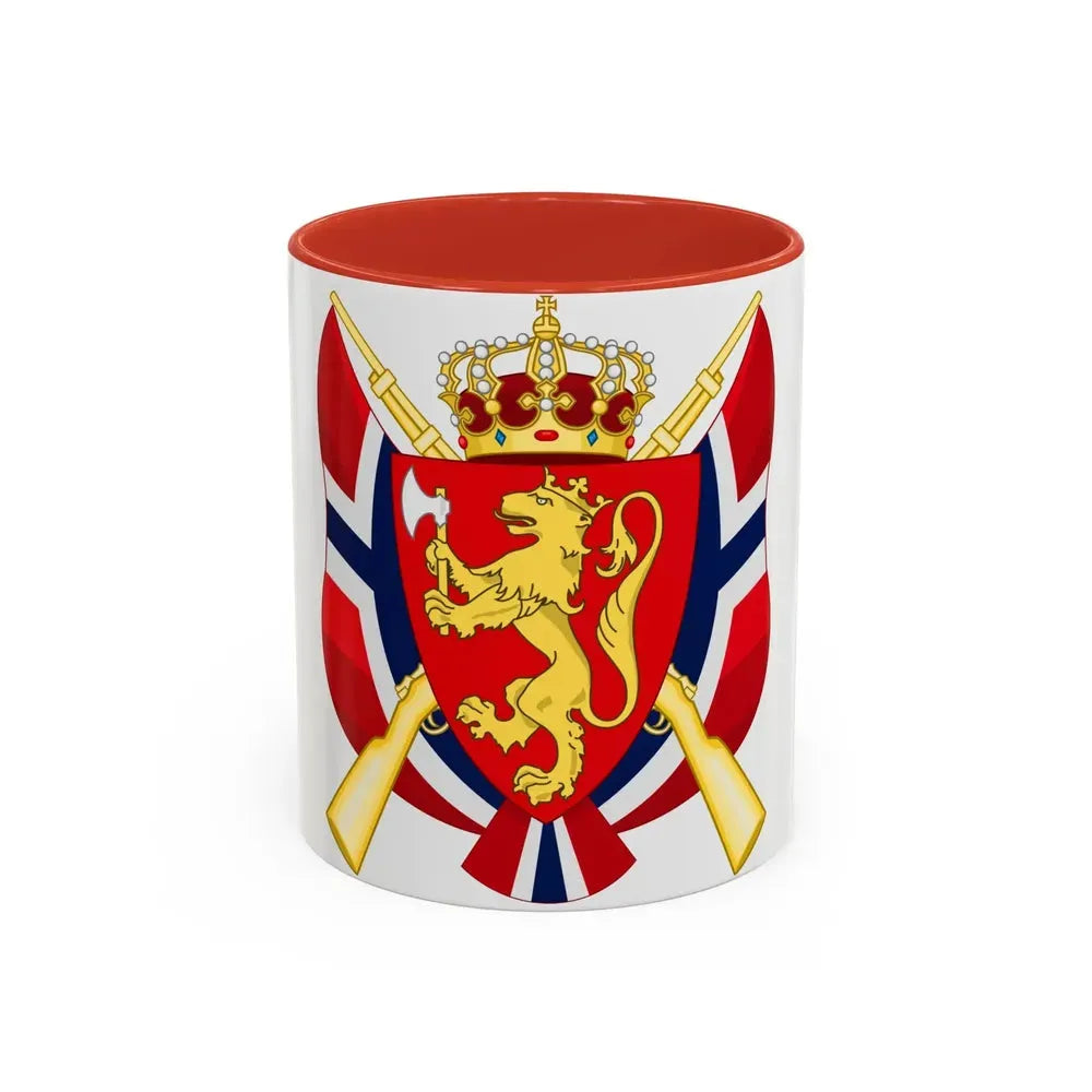 Coat of arms of the National Rifle Association of Norway - Accent Coffee Mug 11oz Red - Go Mug Yourself