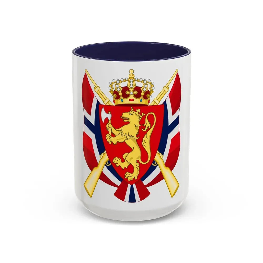Coat of arms of the National Rifle Association of Norway - Accent Coffee Mug 15oz Navy - Go Mug Yourself