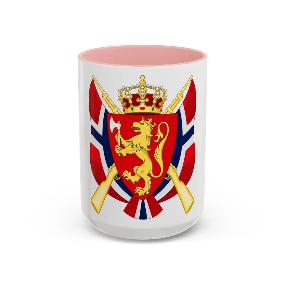 Coat of arms of the National Rifle Association of Norway - Accent Coffee Mug 15oz Pink - Go Mug Yourself