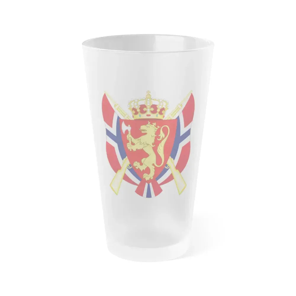 Coat of arms of the National Rifle Association of Norway - Frosted Pint Glass 16oz 16oz Frosted - Go Mug Yourself