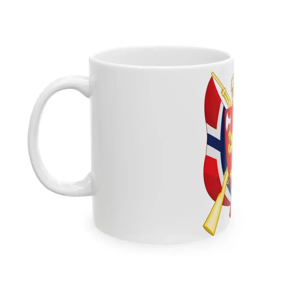 Coat of arms of the National Rifle Association of Norway - White Coffee Mug - Go Mug Yourself