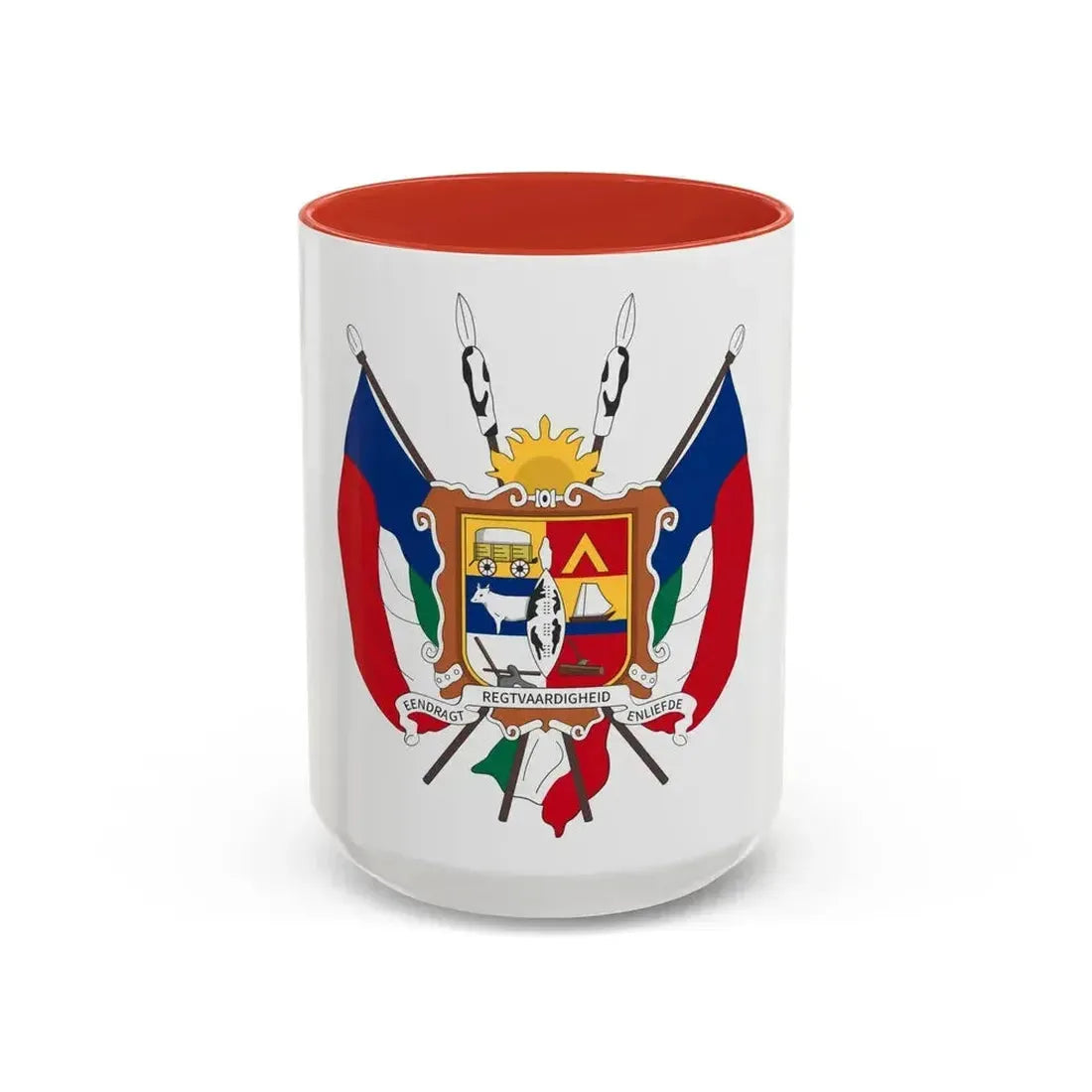 Coat of arms of the Nieuwe Republiek - Accent Coffee Mug 15oz Red - Go Mug Yourself