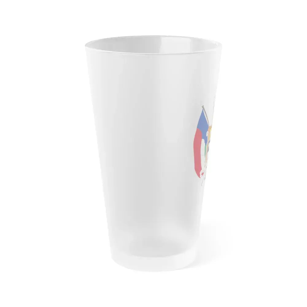 Coat of arms of the Nieuwe Republiek - Frosted Pint Glass 16oz - Go Mug Yourself