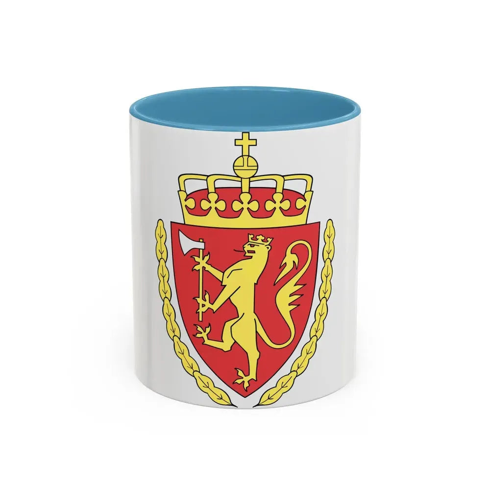 Coat of arms of the Norwegian Customs Service - Accent Coffee Mug 11oz Light Blue - Go Mug Yourself