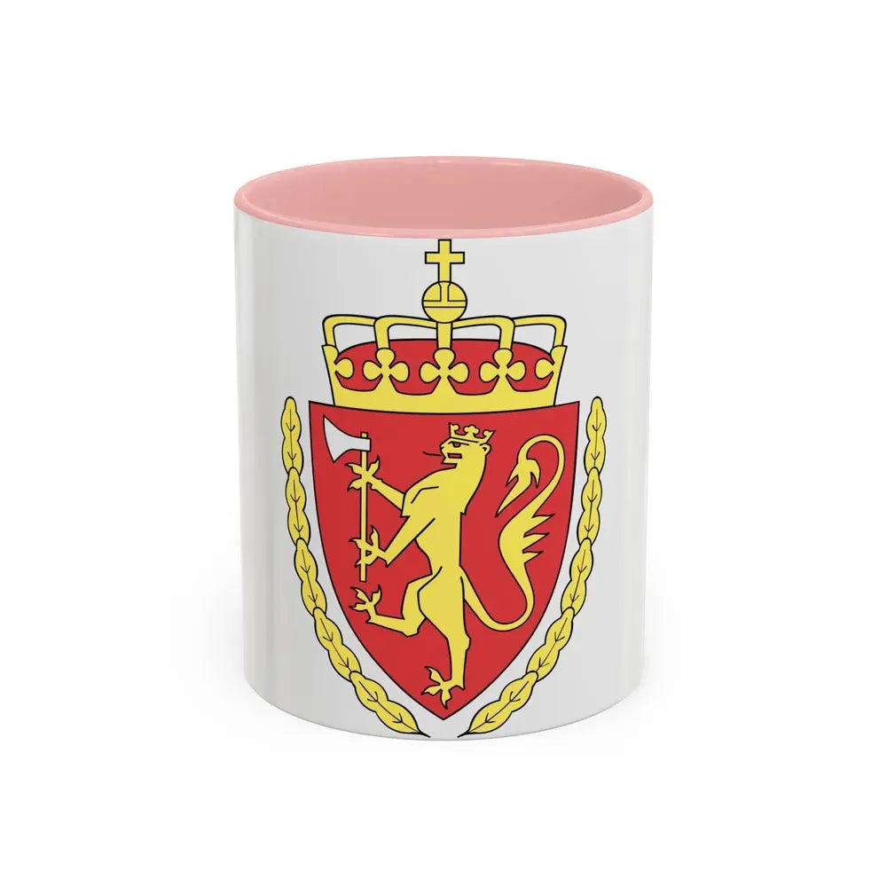 Coat of arms of the Norwegian Customs Service - Accent Coffee Mug 11oz Pink - Go Mug Yourself