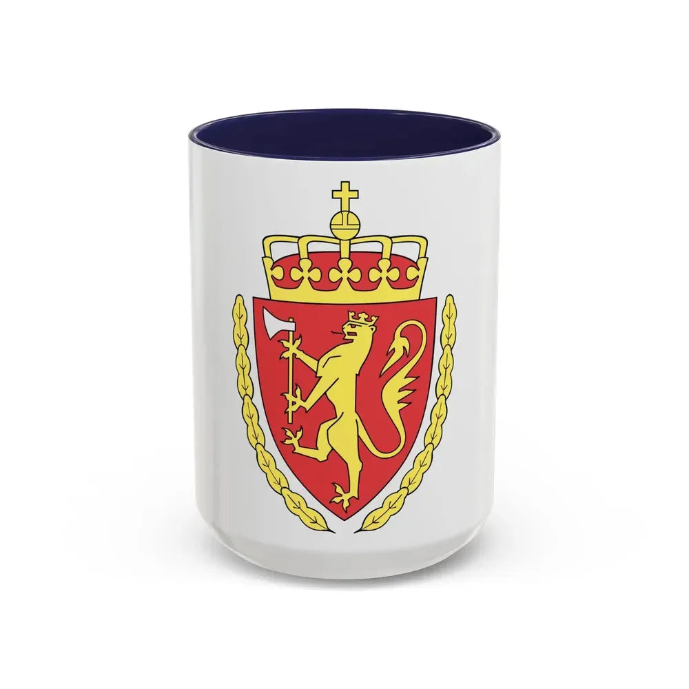 Coat of arms of the Norwegian Customs Service - Accent Coffee Mug 15oz Navy - Go Mug Yourself