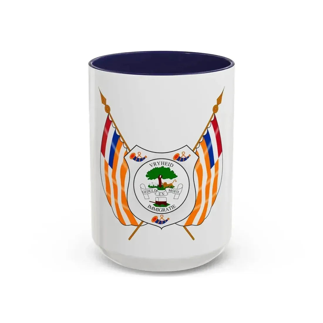 Coat of arms of the Orange Free State - Accent Coffee Mug 15oz Navy - Go Mug Yourself