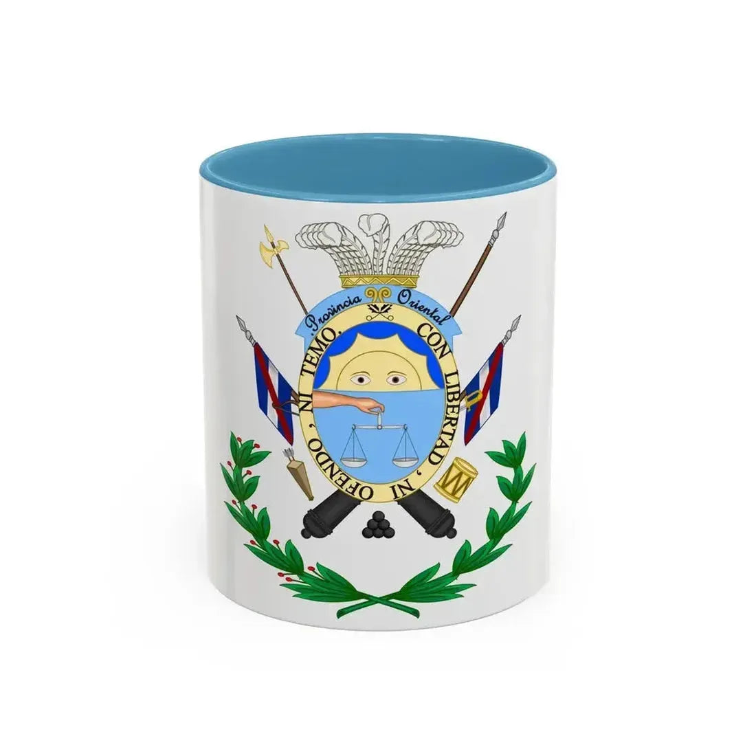 Coat of Arms of the Oriental Province - Accent Coffee Mug 11oz Light Blue - Go Mug Yourself