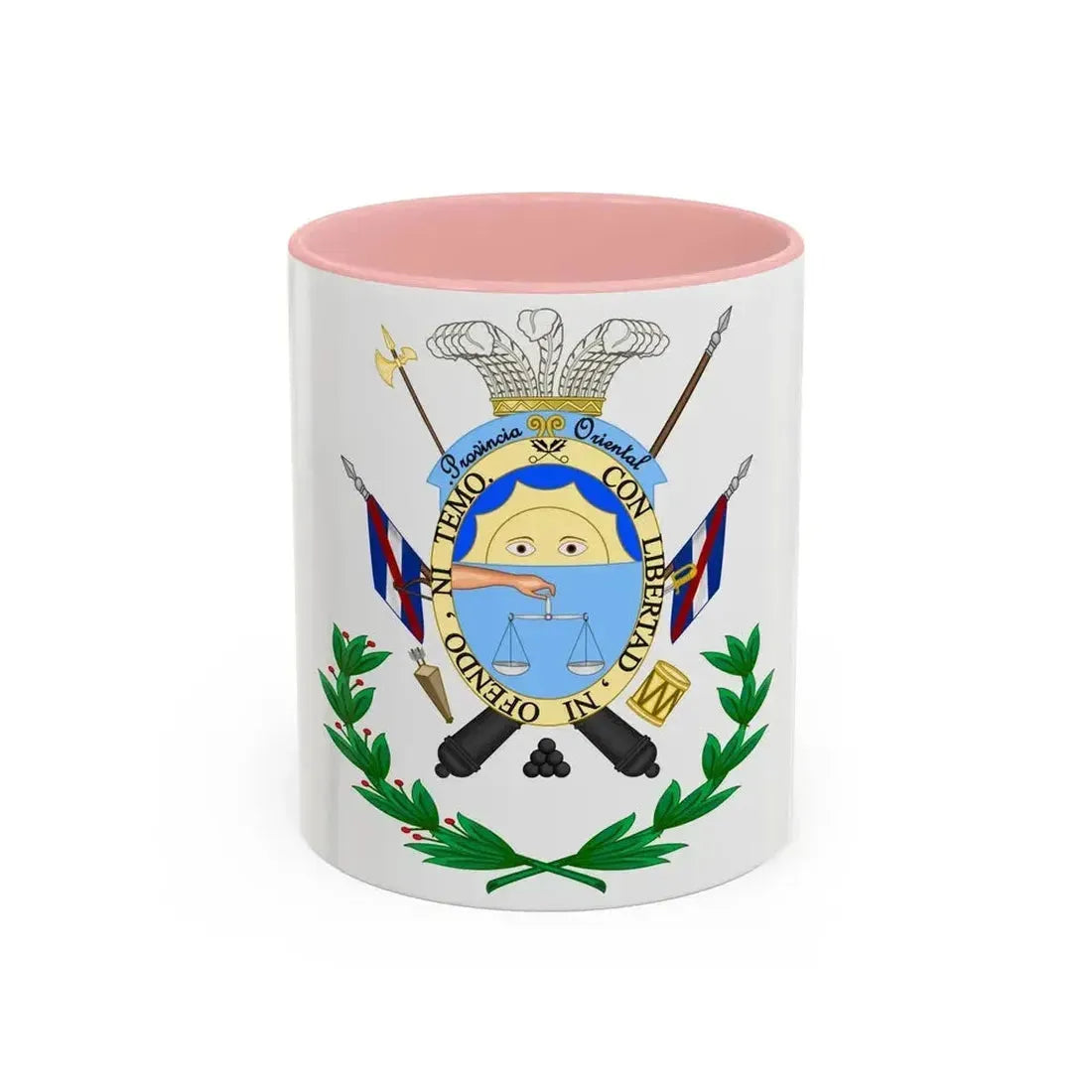 Coat of Arms of the Oriental Province - Accent Coffee Mug 11oz Pink - Go Mug Yourself