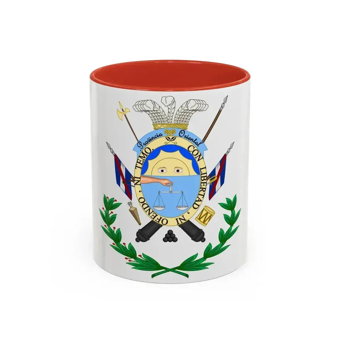 Coat of Arms of the Oriental Province - Accent Coffee Mug 11oz Red - Go Mug Yourself
