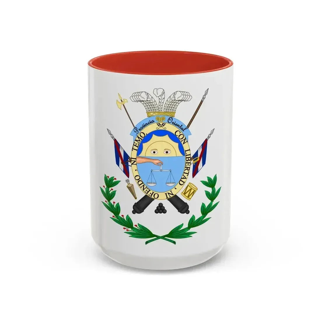 Coat of Arms of the Oriental Province - Accent Coffee Mug 15oz Red - Go Mug Yourself