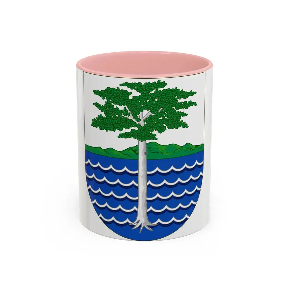 Coat of Arms of the Portuguese and Spanish Guinea - Accent Coffee Mug 11oz Pink - Go Mug Yourself