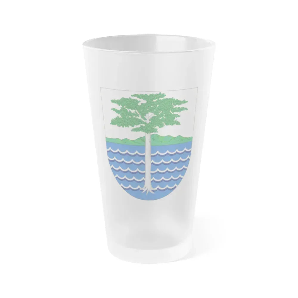 Coat of Arms of the Portuguese and Spanish Guinea - Frosted Pint Glass 16oz 16oz Frosted - Go Mug Yourself