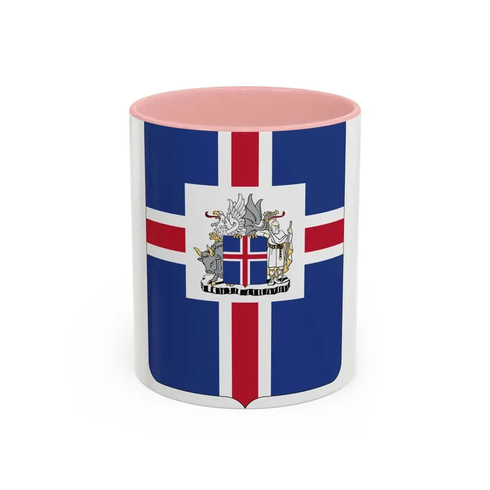 Coat of arms of the President of Iceland - Accent Coffee Mug 11oz Pink - Go Mug Yourself