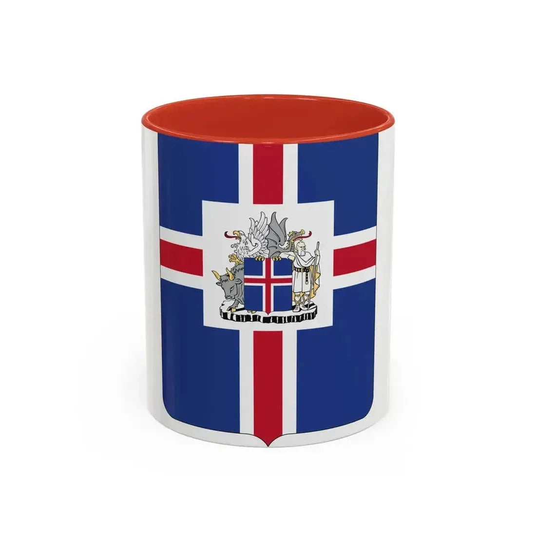 Coat of arms of the President of Iceland - Accent Coffee Mug 11oz Red - Go Mug Yourself