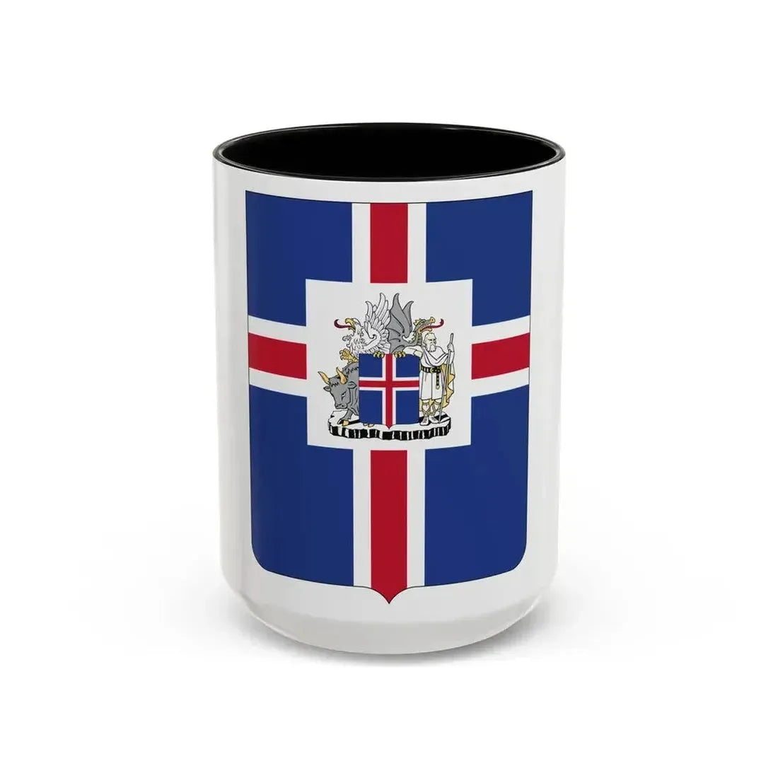 Coat of arms of the President of Iceland - Accent Coffee Mug 15oz Black - Go Mug Yourself