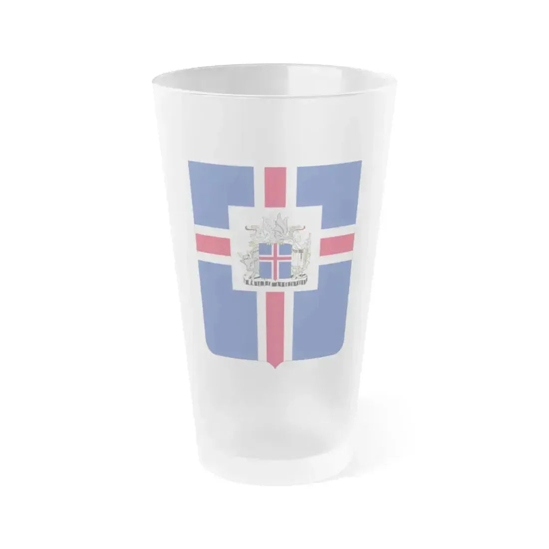 Coat of arms of the President of Iceland - Frosted Pint Glass 16oz 16oz Frosted - Go Mug Yourself