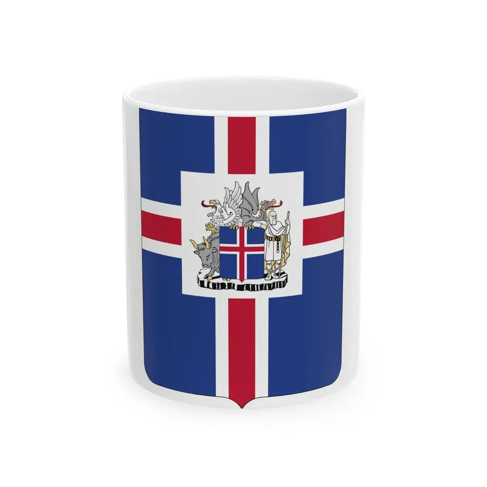 Coat of arms of the President of Iceland - White Coffee Mug 11oz - Go Mug Yourself