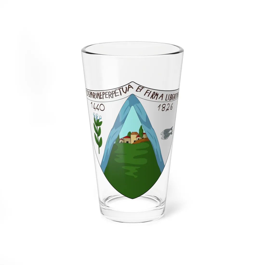 Coat of arms of the Republic of Cospaia (Italy) (Coat of Arms) Pint Glass 16oz 16oz - Go Mug Yourself